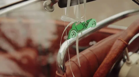 Small Paper Car in a Retro Car Stock Footage 25041996