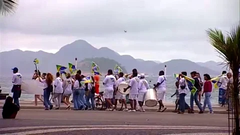 Small parade in Rio, Brazil Stock Footage 80163816