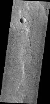 The small parallel ridges in this image captured by NASA s 2001 Mars Odyss... 库存照片