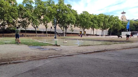 A small park in Montjuic Stock Footage 298974416