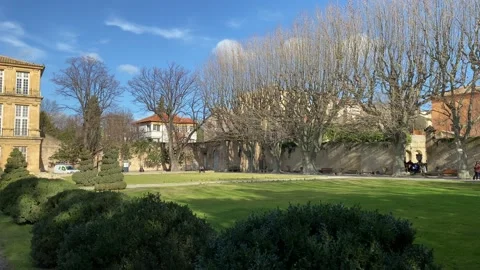 Small park in the town of Aix en Provence Stock-Footage 201156992