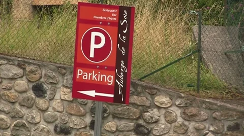 Small parking sign Stock Footage 8682333