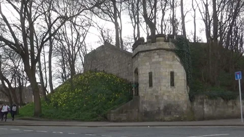 A small part of the York Wall Stock Footage 90392319