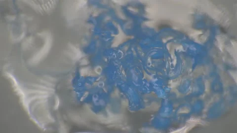 Small particles of plastic stick together in water Stockbeeldmateriaal 110801588