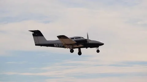 Small passenger plane lands at palomar airport Stock Footage 221378070