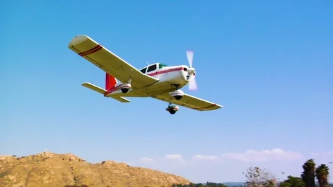 Small Passenger Plane Makes A Low Pass Over A Runway Stock Footage 90318325