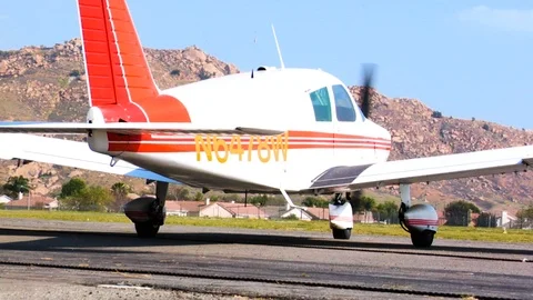 Small Passenger Plane Preparing To Take Off Stock Footage 90318541