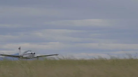 Small passenger plane takes off. Stock Footage 58826086