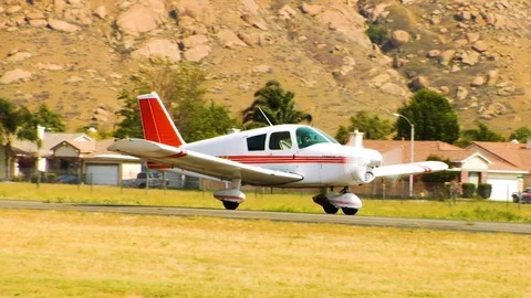 Small Passenger Plane Takes Off Stock-Footage 90318732
