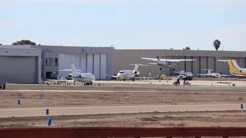 Small passenger plane takes off at palomar airport Stock Footage 221378076