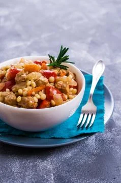 Small pasta with vegetables Stock Photos