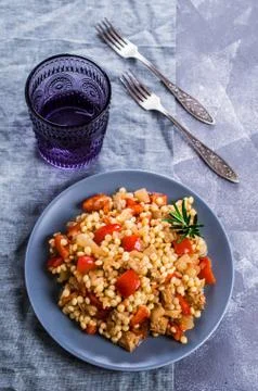 Small pasta with vegetables Stock Photos