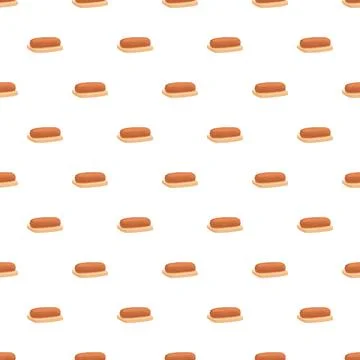 Small pastry bread bun vector seamless pattern Stockillustratie