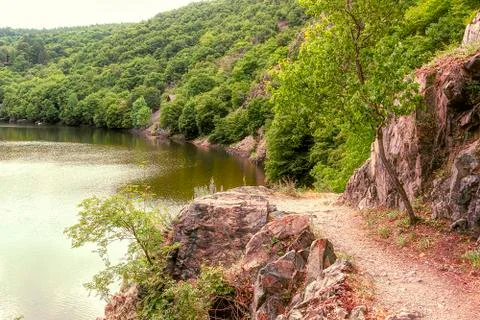 Small path along the river Stock Photos