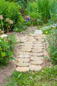 Small path in the garden Stock Photos
