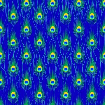 Small Peacock feathers (EPS, vector) Stock Illustration