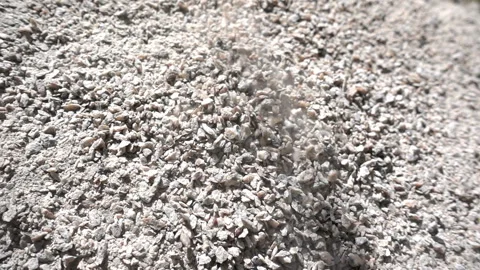 Small pebbles falling in a pile in slow motion Video stock 152964987