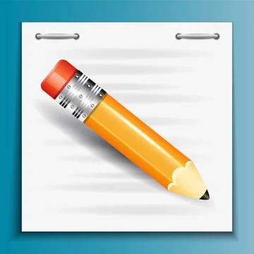 Small pencil on the paper sheet background. Small pencil on the paper shee... Stock Photos