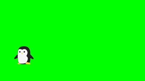 A small penguin that falls from above and slips on ice Stock Footage 286338996