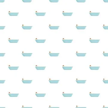 Small person taking a bath in blue tub pattern Stock Illustration