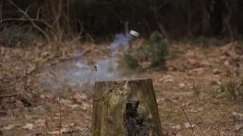 Small petard exploding candle Stock Footage 104435181