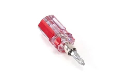 Small Phillips screwdriver with red handle Stock Photos