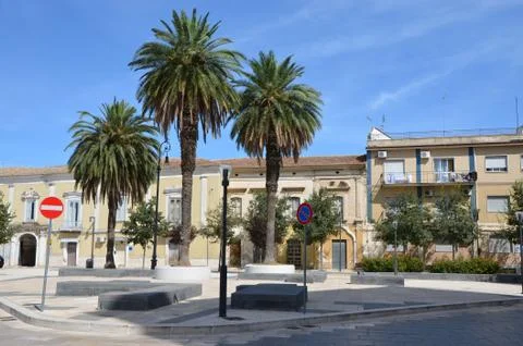A small piazza in lucera Stock Photos