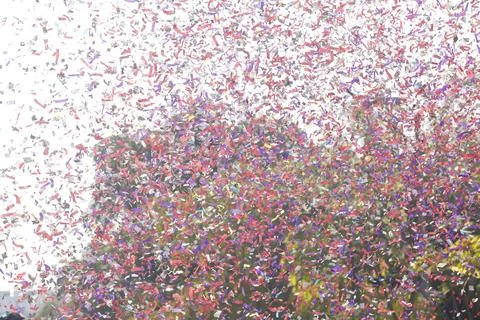 Small Pieces Of Colored Papers Stock Photos