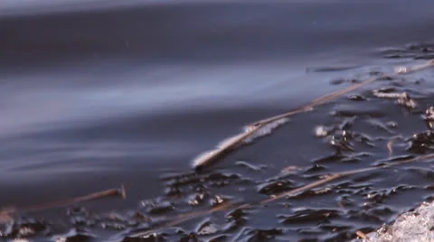Small pieces of ice on water Stock Footage 22938454