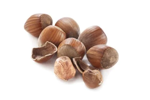 Small pile of hazel nuts Stock Photos