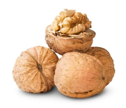 Small pile of walnuts Stock Photos