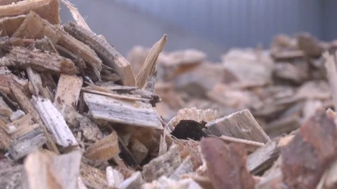 Small pile of wood chips background. Video stock 264232215