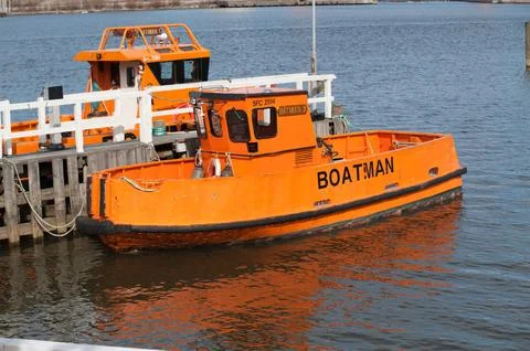 A small pilot's boat Stock Photos
