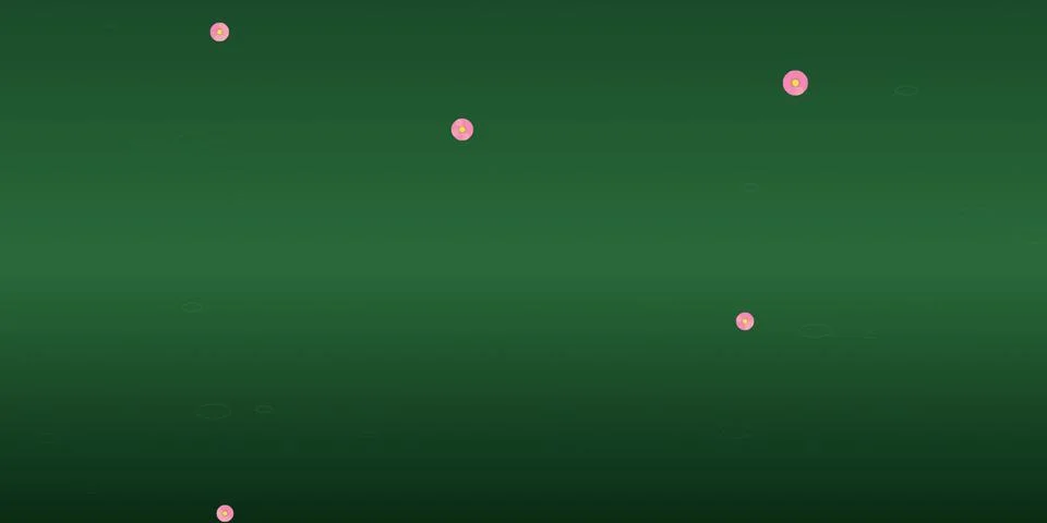 Small pink circles floating on a dark green background Stock Illustration
