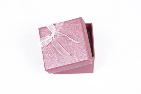 Small pink gift or ring box Stock Photos