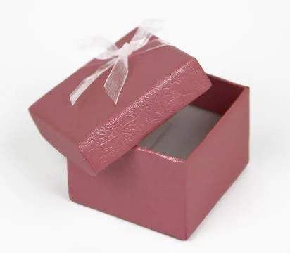 Small pink gift or ring box Stock Photos