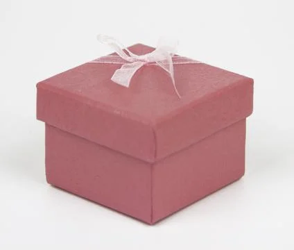 Small pink gift or ring box Stock Photos
