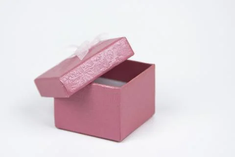 Small pink gift or ring box Stock Photos