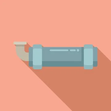 Small pipe connector icon flat vector. Valve drain Illustrazione stock