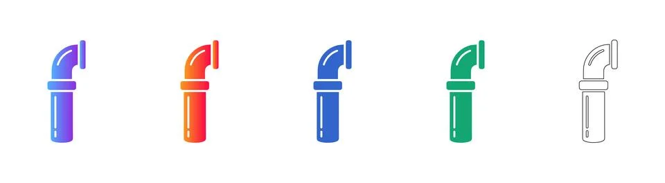 Small Pipe Section Vector Icon Set Stock Illustration