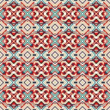 Small pixels colored geometric background seamless pattern vector illustratio 스톡 일러스트