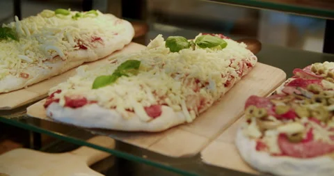 Small pizza at a café 4K. Stock-Footage 221560849