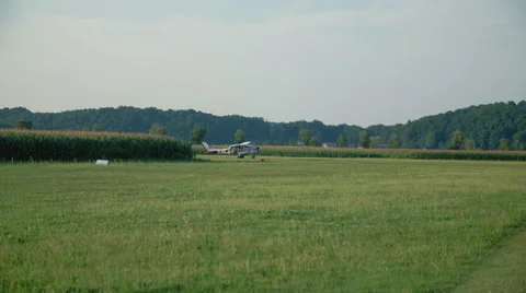 Small plan is taking off Stock Footage 55343952