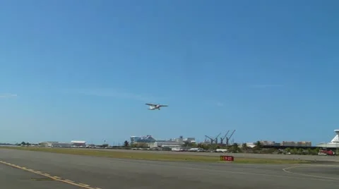 Small plane 7 - single engine take off Stock Footage 10834152