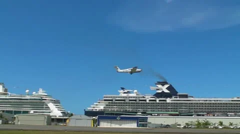 Small plane 8 - single engine - flying low Stock Footage 10834156