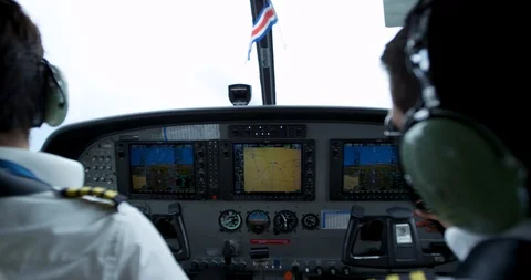 Small plane cockpit Stock Footage 127066749