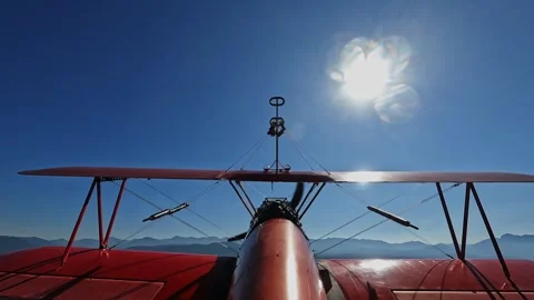 Small plane flying tail view Stock Footage 274723551