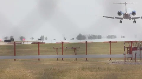 Small Plane Landing Stock Footage 8697084