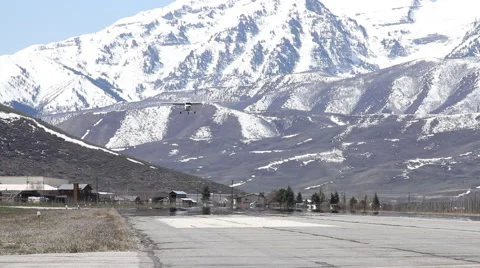 Small plane lands Stock Footage 46832084