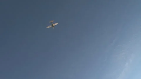 Small Plane Overhead Tilt Spin Pespective Stock Footage 10656417